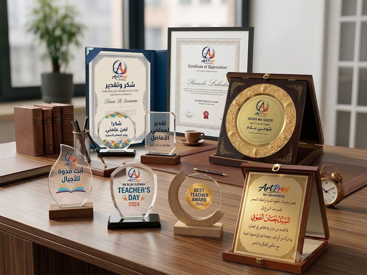 دروع وشهادات تقدير وتكريم